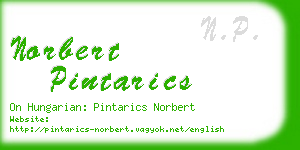 norbert pintarics business card